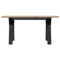 Table basse cadre en Y 80x50x40 cm bois de pin massif et acier