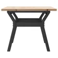 Table basse cadre en Y 80x50x40 cm bois de pin massif et acier
