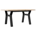 Table basse cadre en Y 80x50x40 cm bois de pin massif et acier