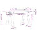 Table basse cadre en Y 80x50x40 cm bois de pin massif et acier