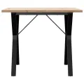 Table à manger cadre en Y 90x90x75,5cm bois de pin massif acier