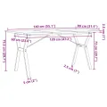 Table à manger cadre en Y 140x80x75,5 cm bois pin massif acier