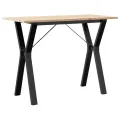 Table à manger cadre en Y 100x50x75 cm bois de pin massif acier