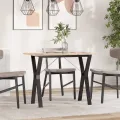 Table à manger cadre en Y 100x50x75 cm bois de pin massif acier