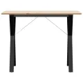 Table à manger cadre en Y 100x50x75 cm bois de pin massif acier