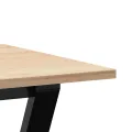 Table à manger cadre en Y 100x50x75 cm bois de pin massif acier