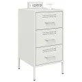 Tables de chevet 2 pcs blanc 36x39x68 cm acier