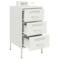 Tables de chevet 2 pcs blanc 36x39x68 cm acier