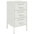 Tables de chevet 2 pcs blanc 36x39x68 cm acier