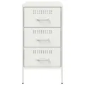 Tables de chevet 2 pcs blanc 36x39x68 cm acier