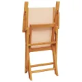 Chaises de jardin pliantes lot de 4 beige tissu et bois massif
