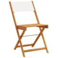 Chaises de bistrot lot de 2 blanc crème bois acacia et tissu