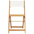 Chaises de bistrot lot de 2 blanc crème bois acacia et tissu