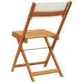 Chaises de bistrot lot de 2 blanc crème bois acacia et tissu