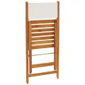 Chaises de bistrot lot de 2 blanc crème bois acacia et tissu