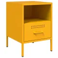 Tables de chevet 2 pcs jaune moutarde 36x39x50,5 cm acier