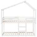 Lit superposé sans matelas blanc 90x200 cm bois de pin massif