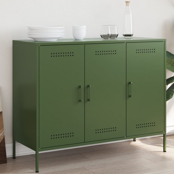 Buffet vert olive 100,5x39x79 cm acier