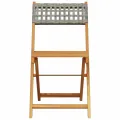 Chaises de bistrot lot de 2 gris bois massif d'acacia et rotin