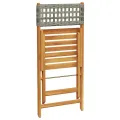 Chaises de bistrot lot de 2 gris bois massif d'acacia et rotin