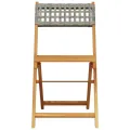 Chaises de jardin pliantes lot de 4 gris poly rotin bois massif