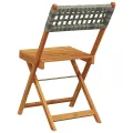 Chaises de jardin pliantes lot de 4 gris poly rotin bois massif