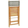 Chaises de jardin pliantes lot de 4 gris poly rotin bois massif