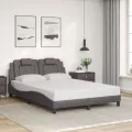 Cadre de lit sans matelas gris 140x200 cm similicuir