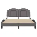 Cadre de lit sans matelas gris 140x200 cm similicuir