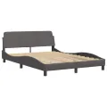 Cadre de lit sans matelas gris 140x200 cm similicuir