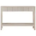 Table console blanc 110x35x75 cm bois de manguier solide