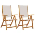 Chaises pliables de jardin lot de 2 bois d'acacia et textilène