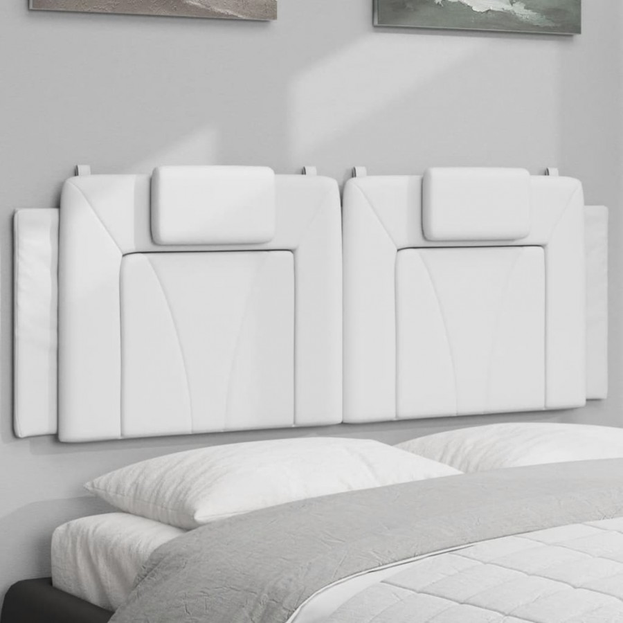 Coussin de tête de lit blanc 140 cm similicuir