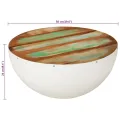 Table basse en forme de bol blanc bois de récupération massif