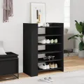 Armoire à chaussures noir 74,5x37,5x100 cm bois d'ingénierie