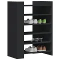 Armoire à chaussures noir 74,5x37,5x100 cm bois d'ingénierie