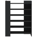 Armoire à chaussures noir 74,5x37,5x100 cm bois d'ingénierie