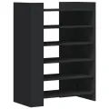 Armoire à chaussures noir 74,5x37,5x100 cm bois d'ingénierie