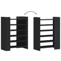 Armoire à chaussures noir 74,5x37,5x100 cm bois d'ingénierie