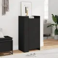 Armoire à chaussures noir 52x37,5x100 cm bois d'ingénierie