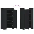 Armoire à chaussures noir 52x37,5x100 cm bois d'ingénierie