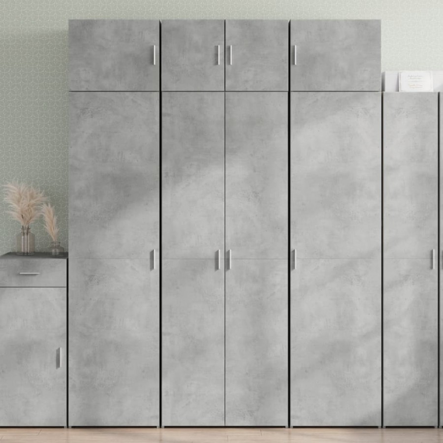 Armoire de rangement gris béton 70x42,5x225cm bois d'ingénierie