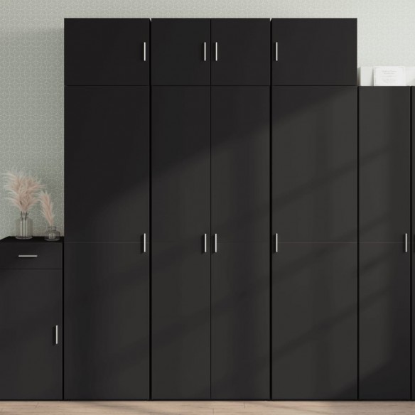 Armoire de rangement noir 70x42,5x225 cm bois d'ingénierie