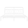 Cadre de lit métal sans matelas et tête de lit blanc 193x203 cm
