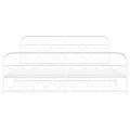 Cadre de lit métal sans matelas et pied de lit blanc 200x200 cm