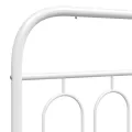 Cadre de lit métal sans matelas et pied de lit blanc 200x200 cm