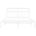 Cadre de lit métal sans matelas et tête de lit blanc 140x190 cm