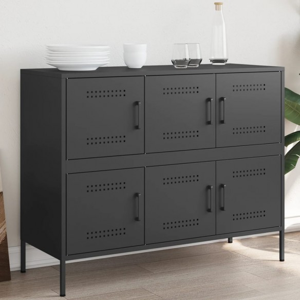 Buffet noir 100,5x39x79 cm acier