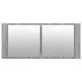 Armoire à miroir à LED de bain gris sonoma 100x12x45 cm