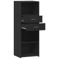 Buffet haut noir 45x42,5x124 cm bois d'ingénierie